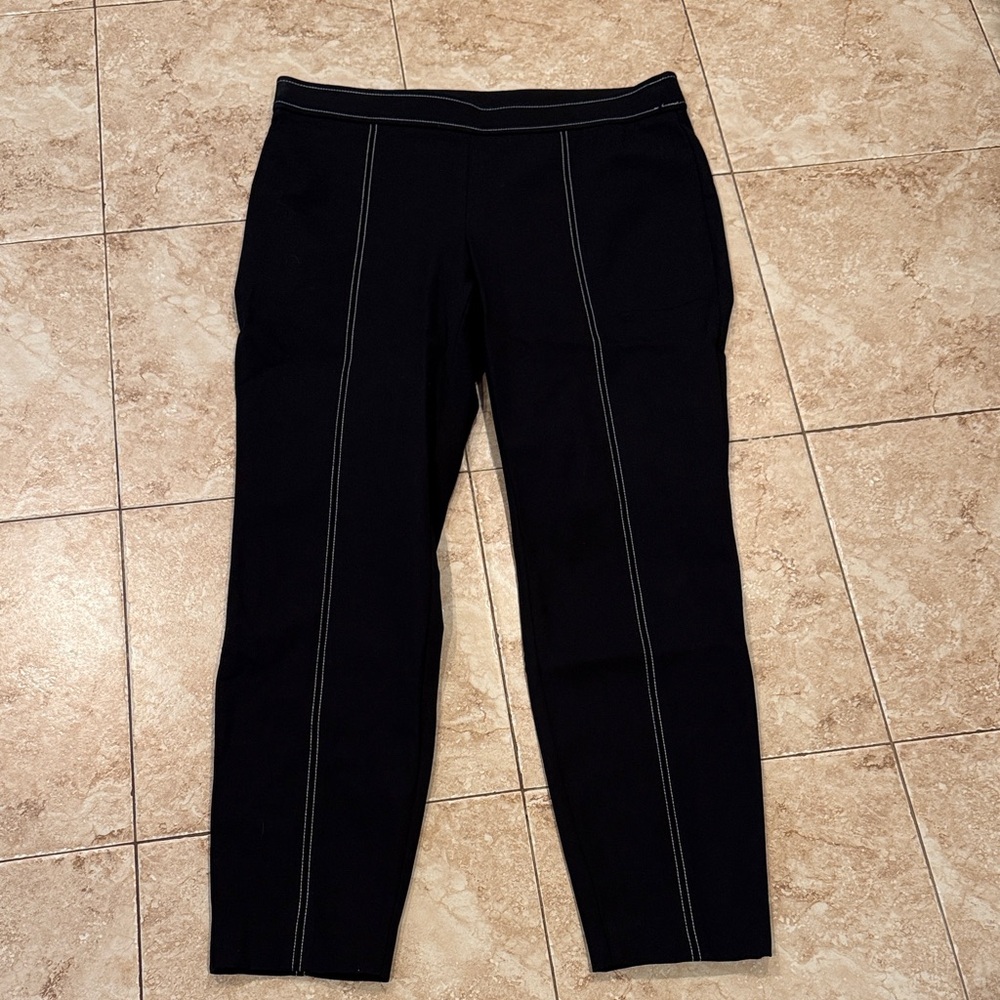 ALFANI Black Pants with White Stitching
